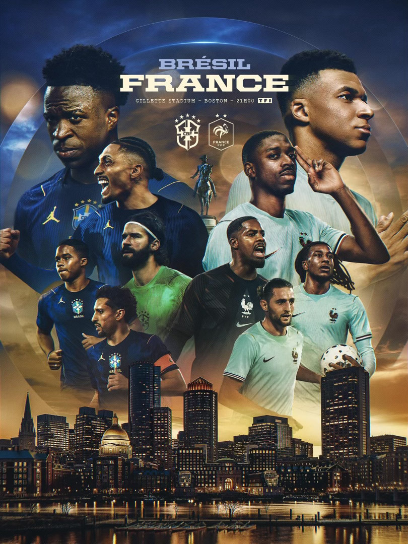 姆巴佩  一张传奇对决的海报 🇧🇷🇫🇷✨巴西 🆚 法国，北京时间27日