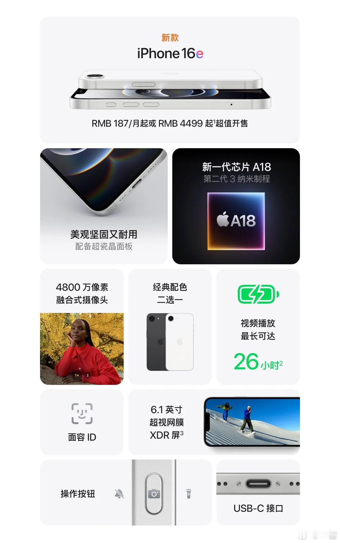 iPhone16e定价4499元起  这个价格，我选择入手国产旗舰[爱你] 