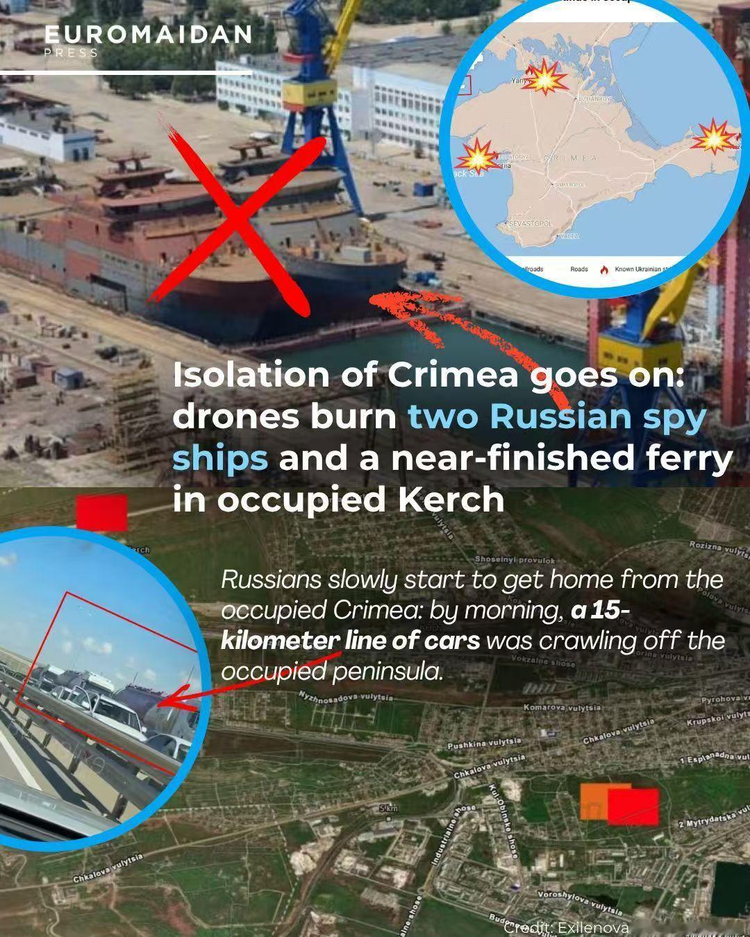 先杀俄军S-400导弹发射系统，再杀入俄罗斯刻赤造船厂，连炸俄军三艘舰艇！俄罗斯