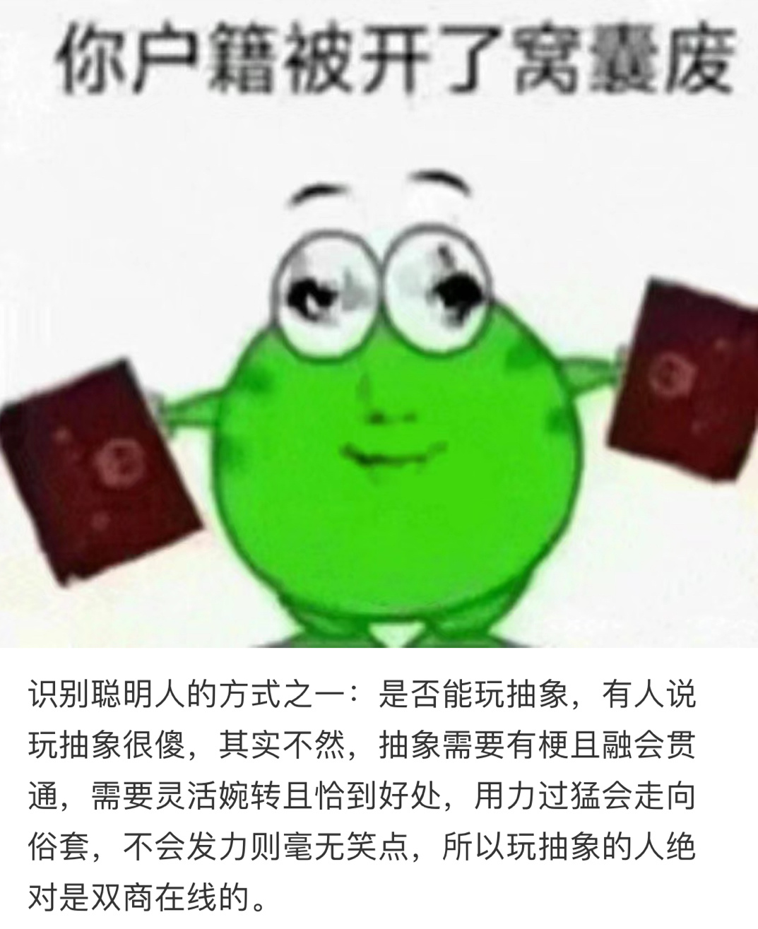 终于有人为我们伸张了 玩抽象的其实都是聪明人！#只有聪明人才能玩抽象# ​​​