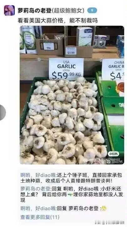 老美要不是加征中国大蒜出口关税，我都不知道这玩意儿的利润率这么高，注意右侧中国大