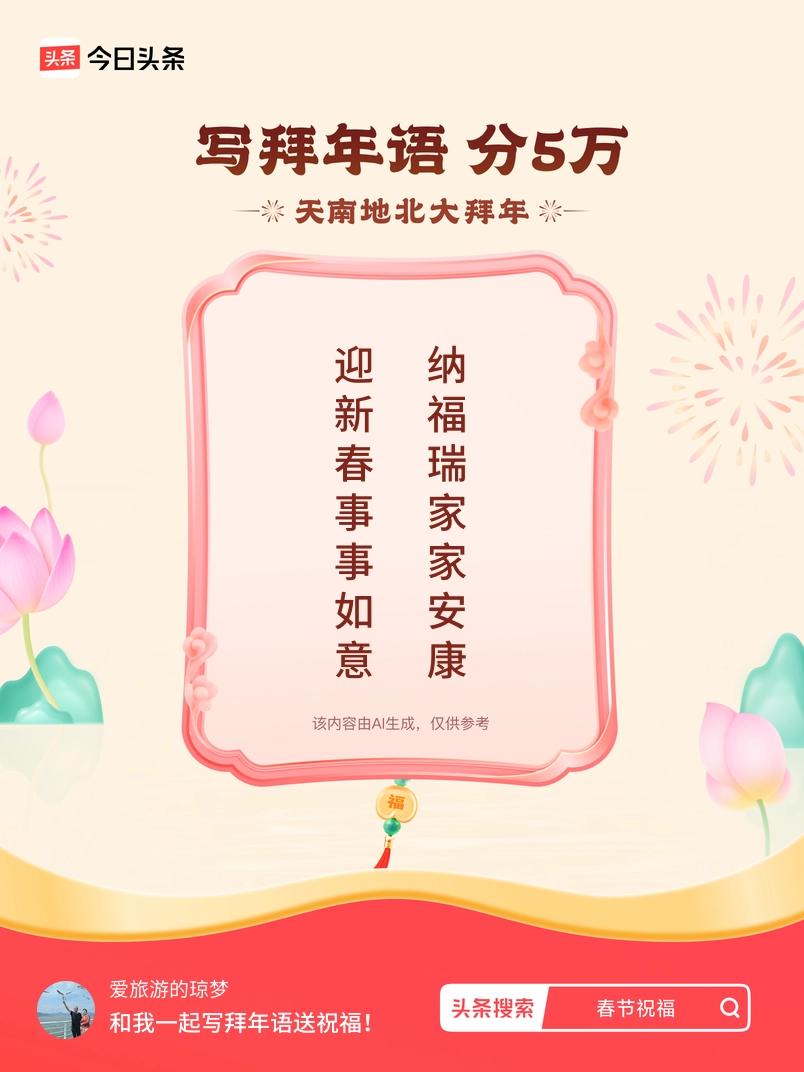 写拜年语送祝福新春拜年送祝福！我的祝福是：“迎新春事事如意，纳福瑞家家安康”！快