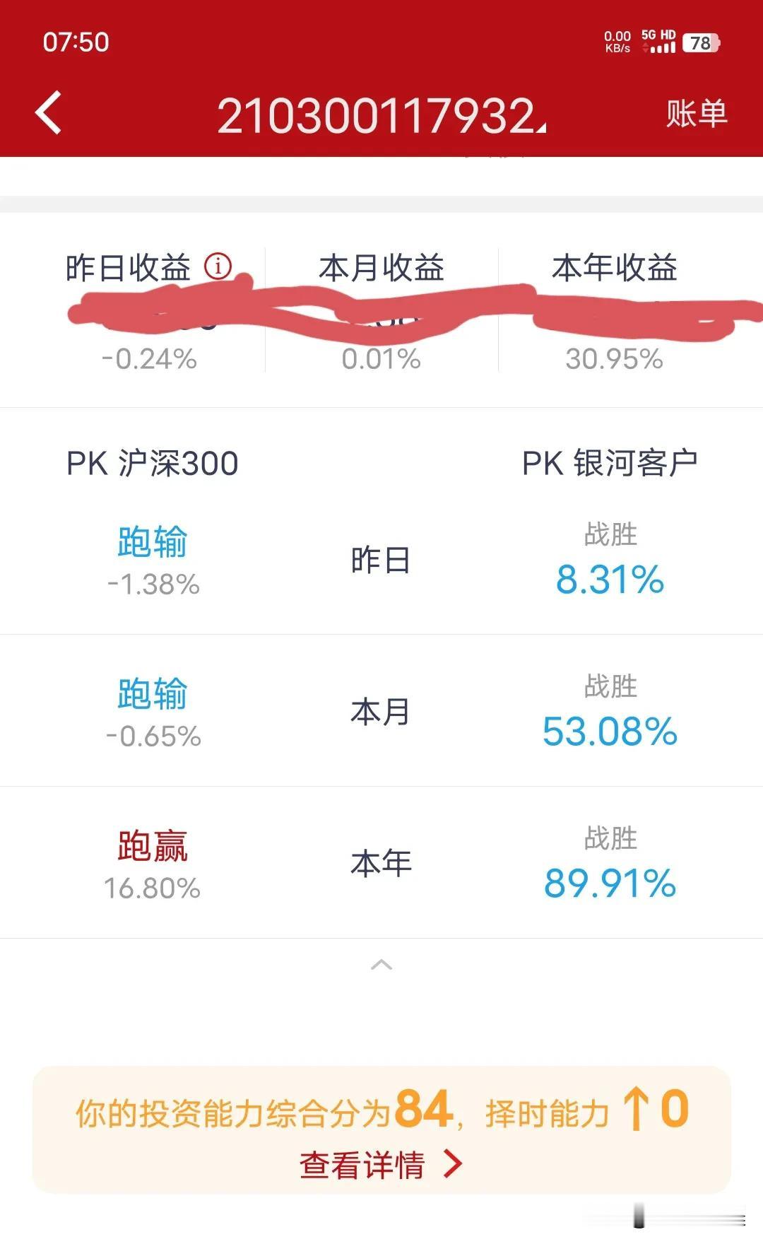 你们今年收益率多少了？
好可怜啊
我只有30%
原本35%的
回撤了
总算涨了点