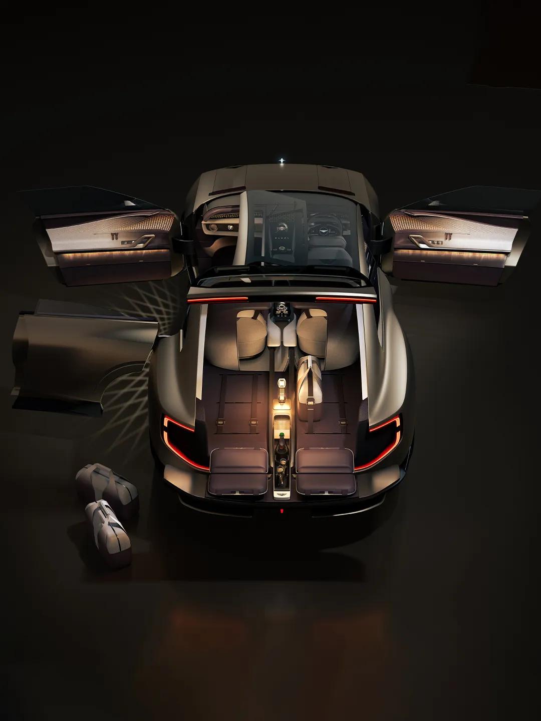 最近宾利推出了2025款Bentley EX 15 Concept概念车，外观内