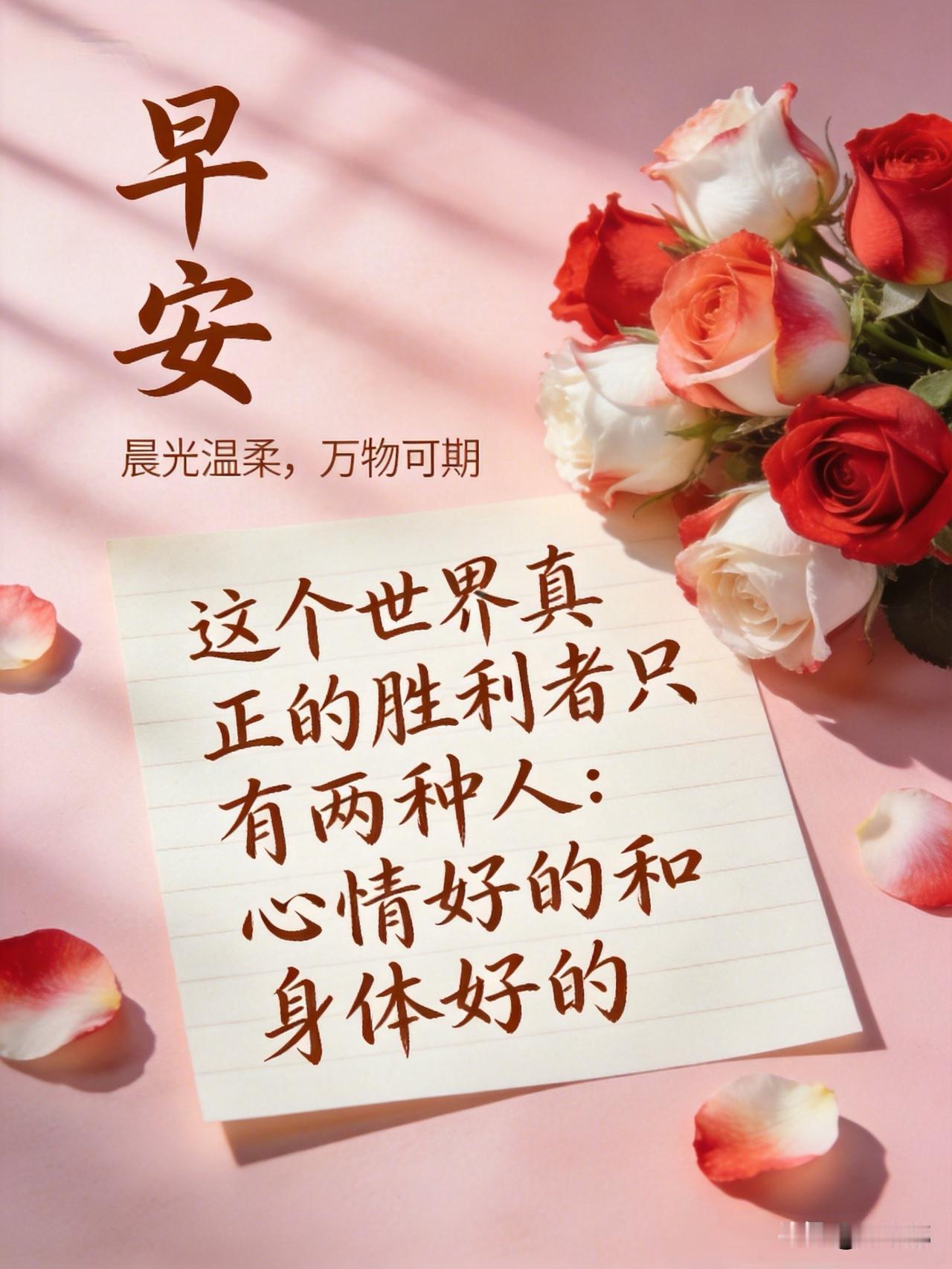 这个世界真正的胜利者只有两种人：心情好的和身体好的。[祈祷]说起来挺有意思，人人