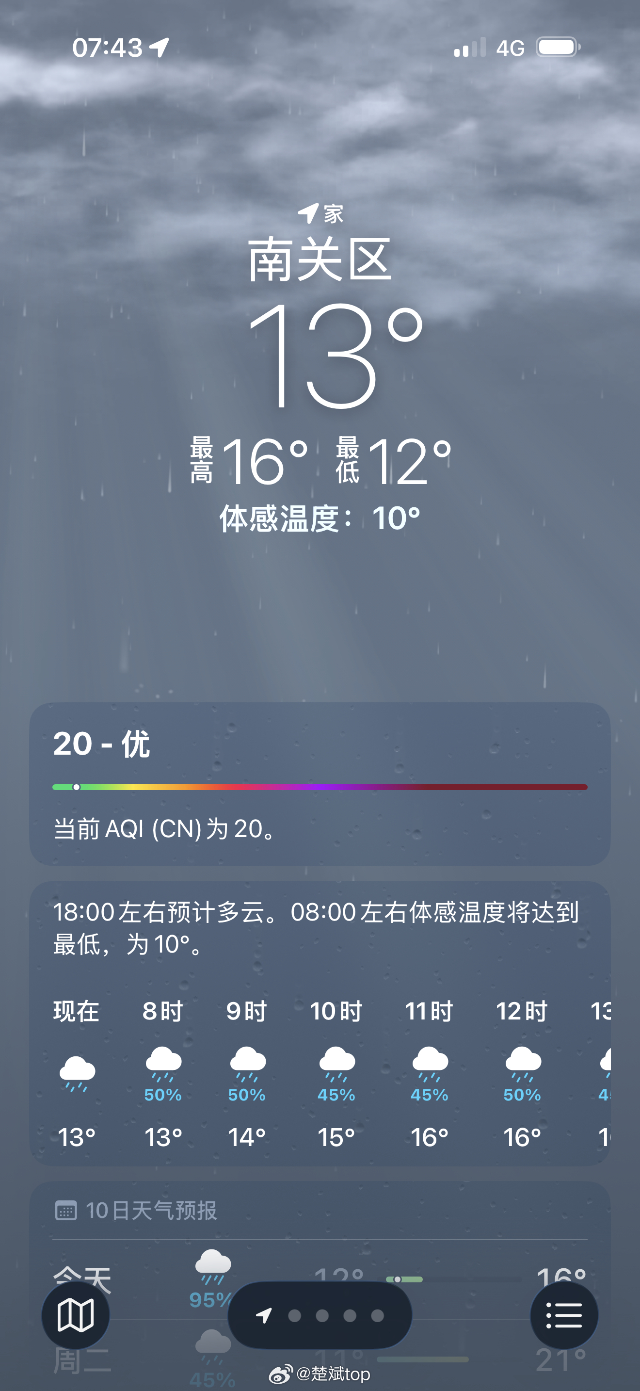 东北的天漏了吧，天天下雨，温度又回到十几度了！
