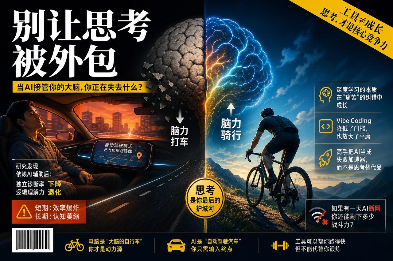 【AI正在偷走你的“脑力肌肉”：当心高效率背后的认知陷阱】

最近Nature的