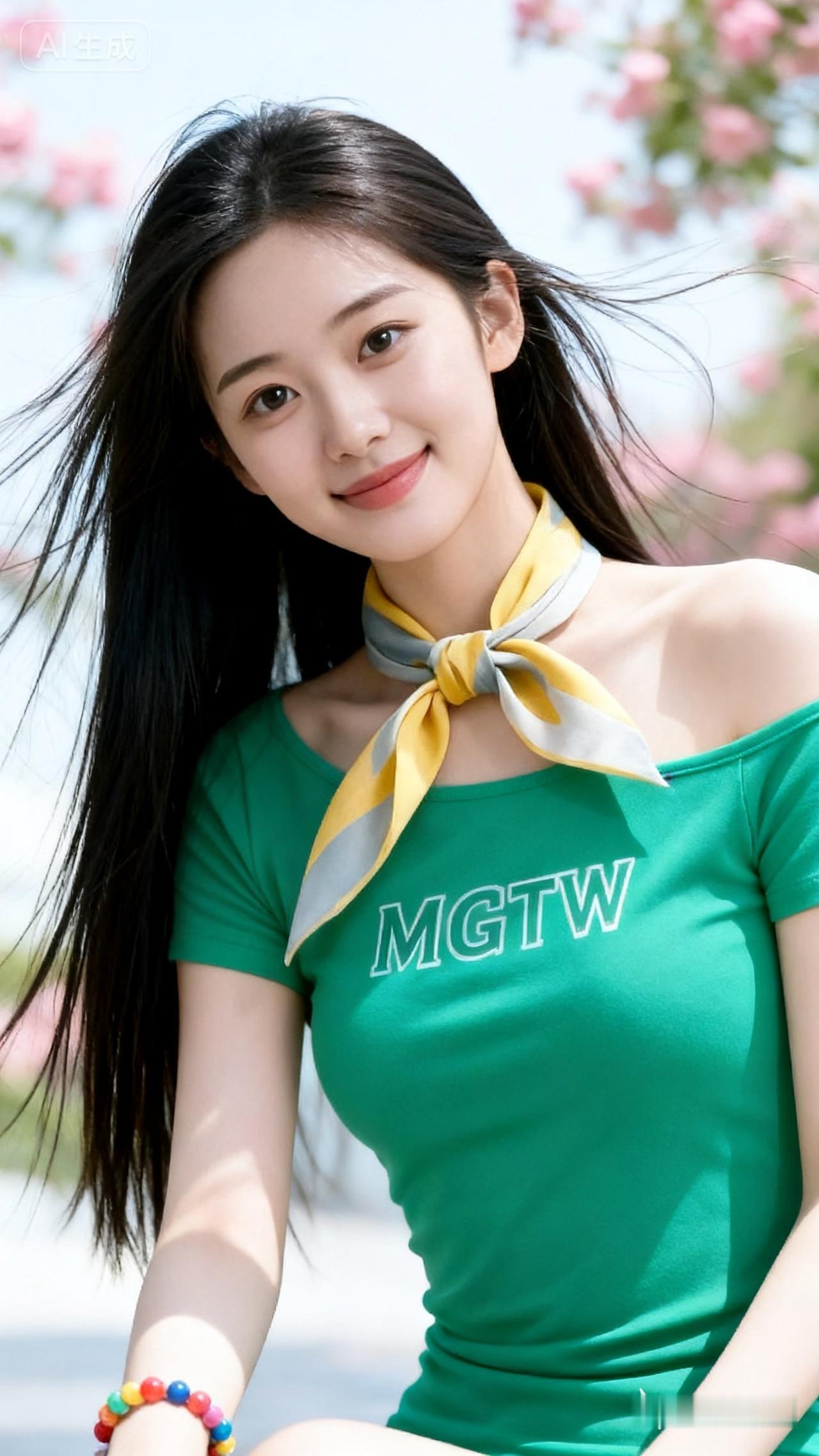 阳光明媚的午后，元气少女MGTW穿搭，活力满满！🌞💚💛💙