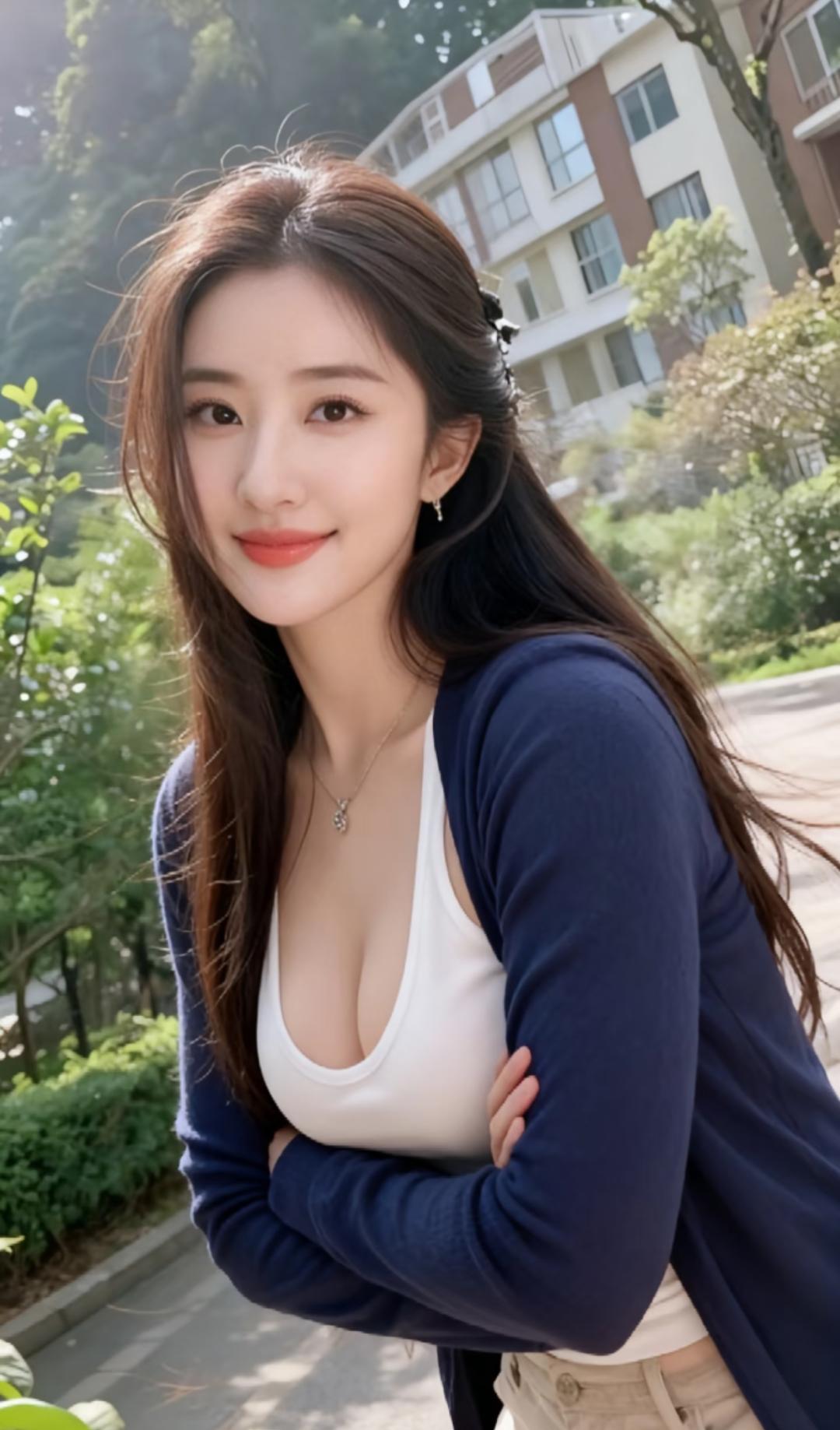 在绿意盎然的背景中，散发着青春的活力与美好。