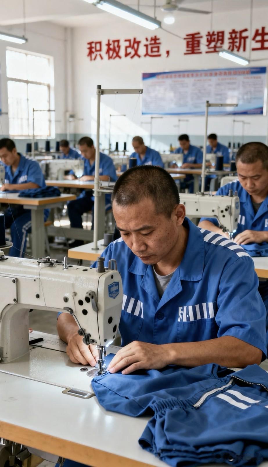 现在监狱里的服刑人员还学踩缝纫机吗？这技能岀来了也没有用武之地啊！