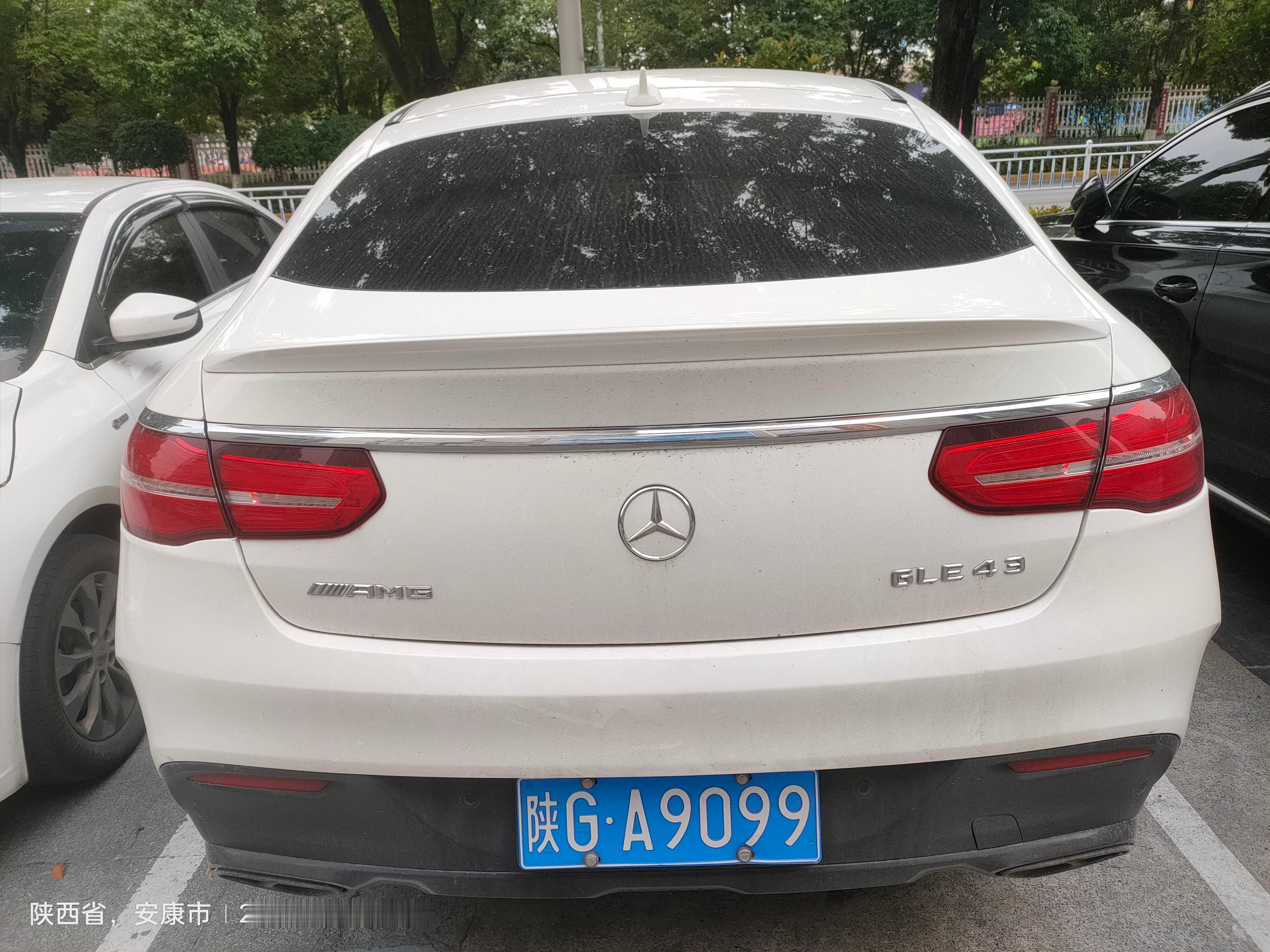 全球车牌 陕GA9099奔驰GLE43  AMG 安康·安康市高新中学