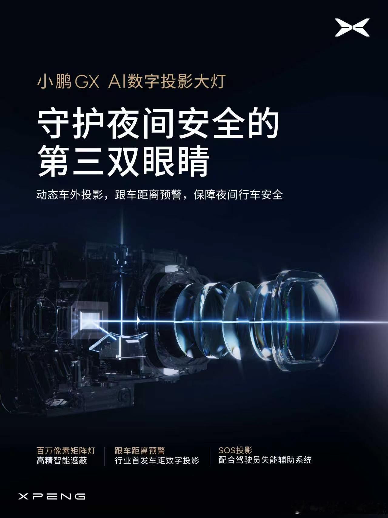 小鹏和华为强强联合，发布AI数字投影大灯。可将智驾意图投射地面，2000lm亮度