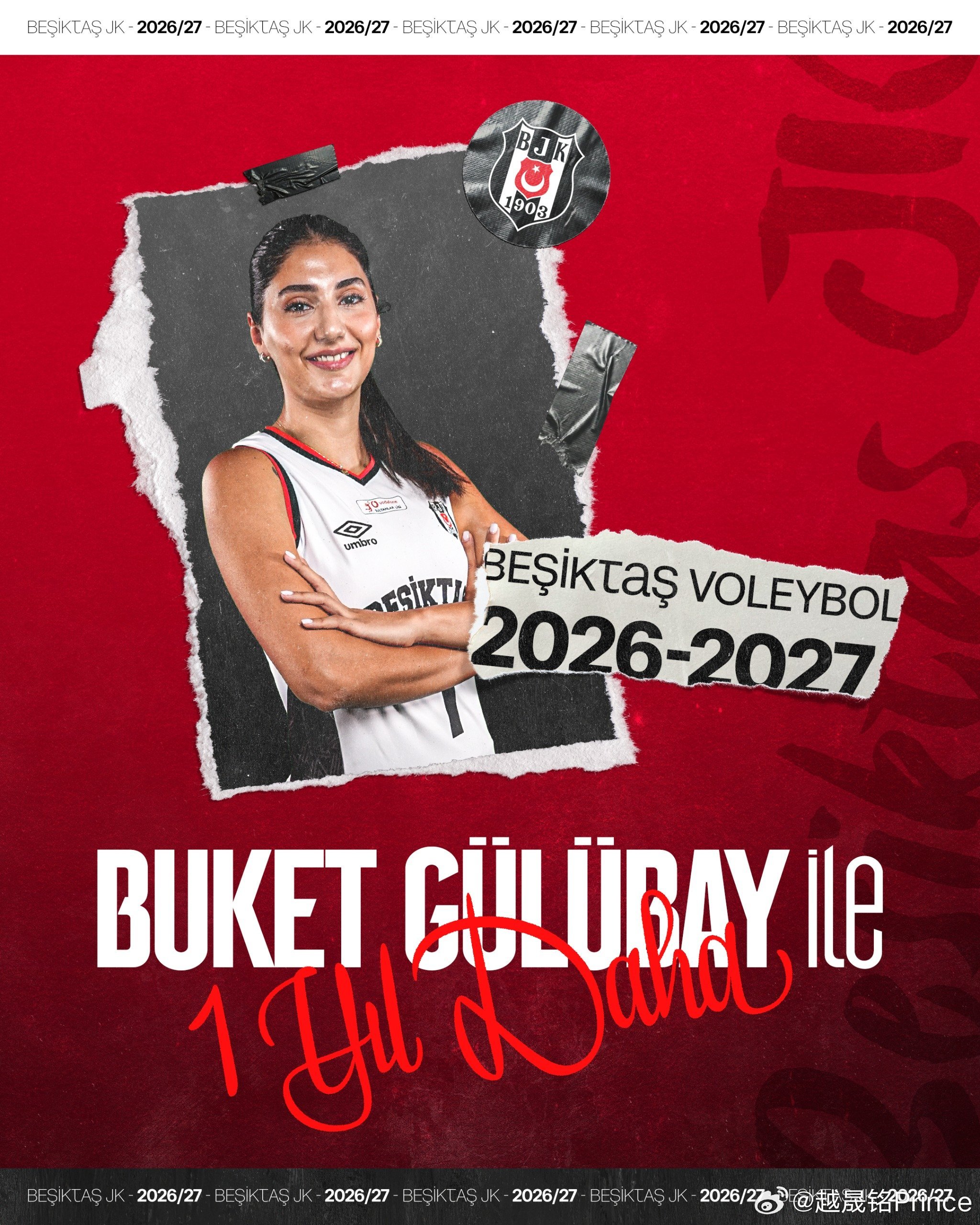 排球 ⚫️ 贝西克塔斯官方宣布，已与二传布凯特·古鲁巴伊续约一年。 