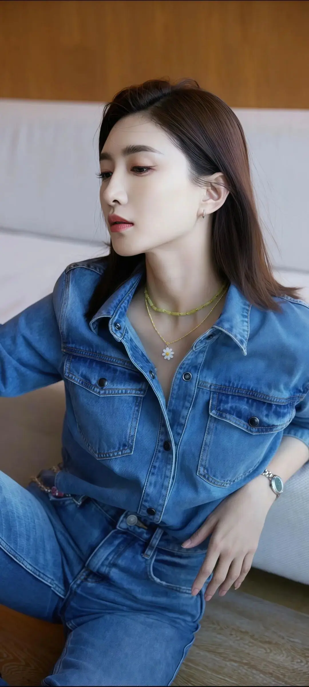 江疏影 牛仔穿搭