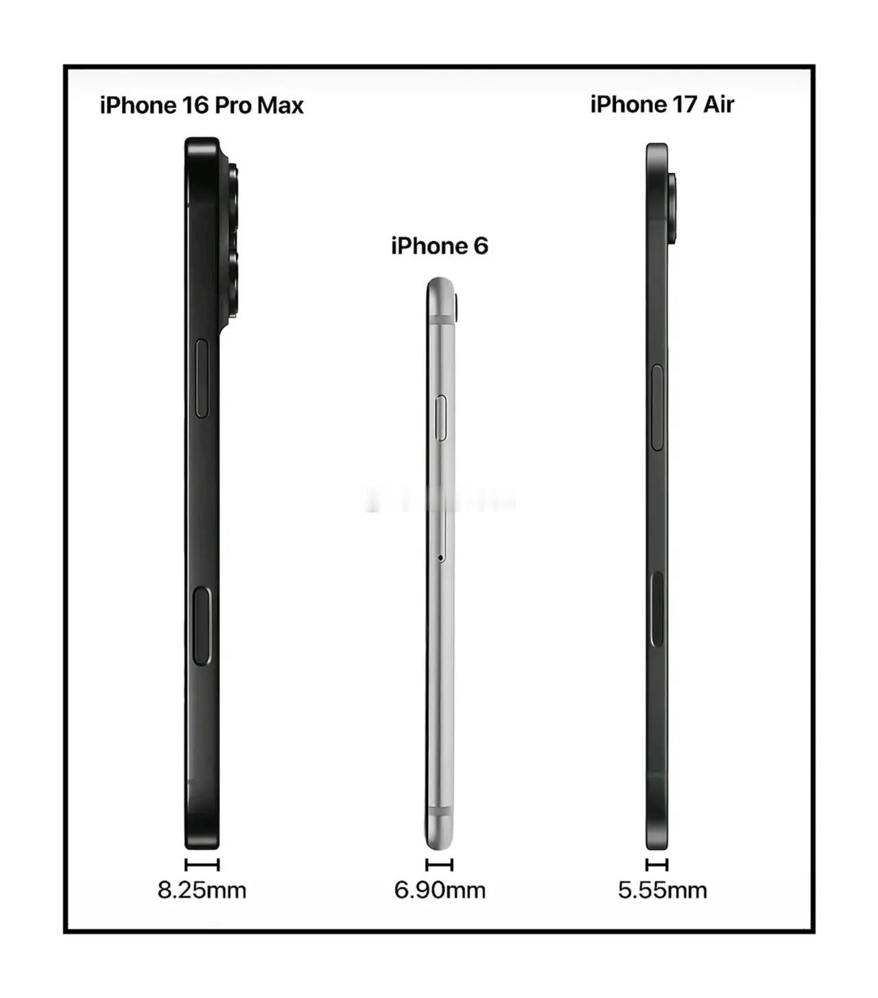 苹果最薄iPhone17Air再曝像一个细狗手机，有一种容易弯的感觉，差点安全感