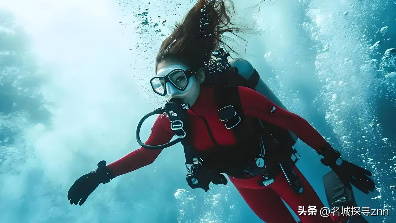 1996年，一位意大利女潜水员在巴哈马海底，帮一条大鲨鱼拔掉嘴里的钢钩，正准备离