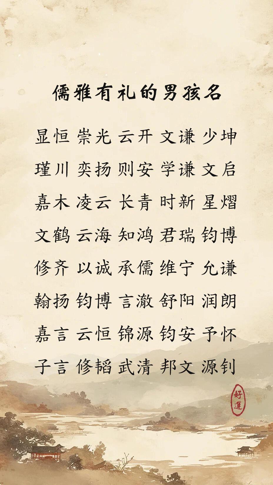 儒雅有礼的男孩名，是谁家翩翩少年郎？起名字 新生儿