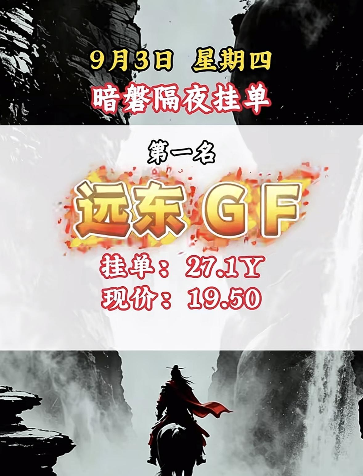 9月3日周四暗盘隔夜挂单，第六名生益科技现价144.98，挂单68.7亿。

9