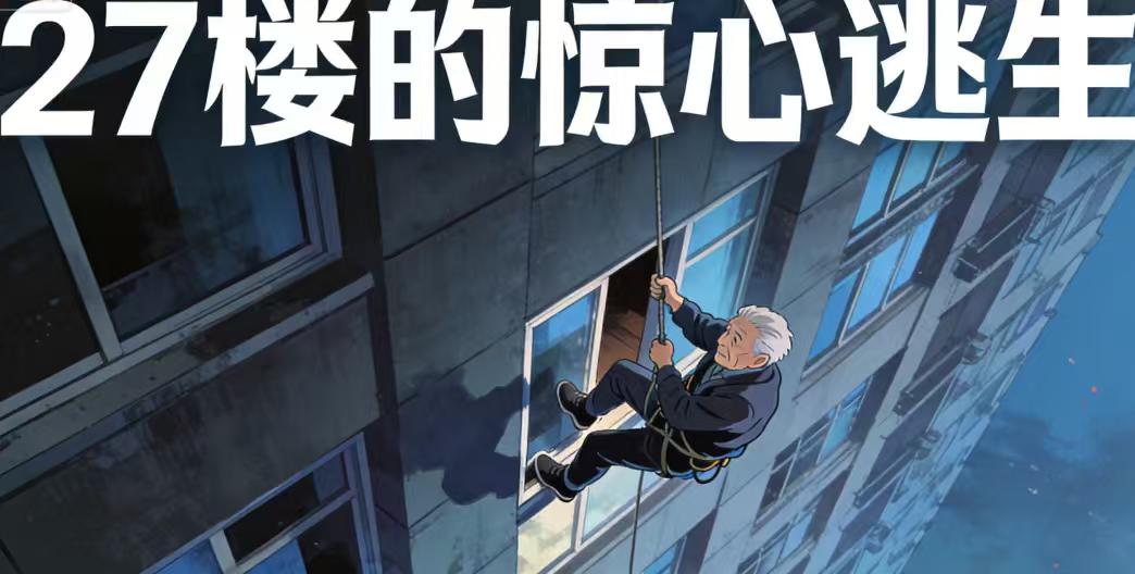 89岁老人翻窗从27楼爬到21楼：独居之困，一场悬在50米高空的生死救援
“救命
