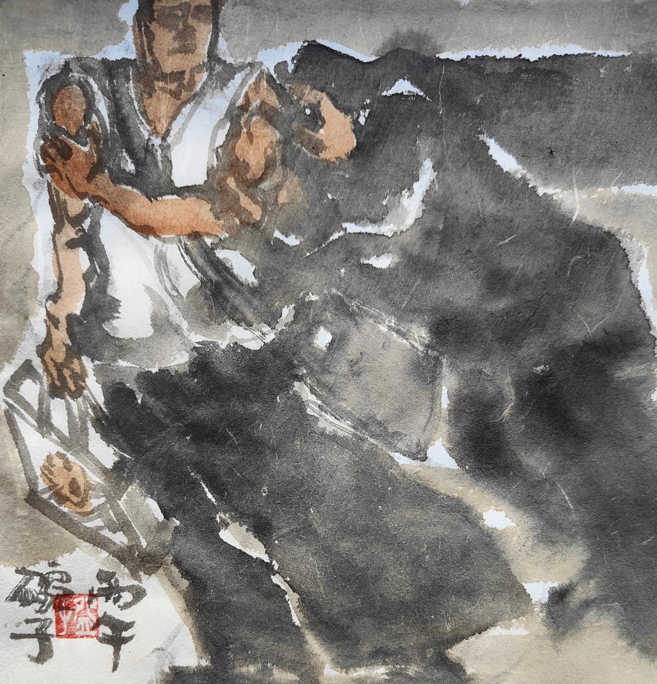 碗子的纸片水墨《风来了》