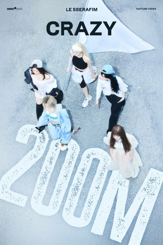 【体育京乡】[LE SSERAFIM<CRAZY>MV播放量突破2亿]LE SS