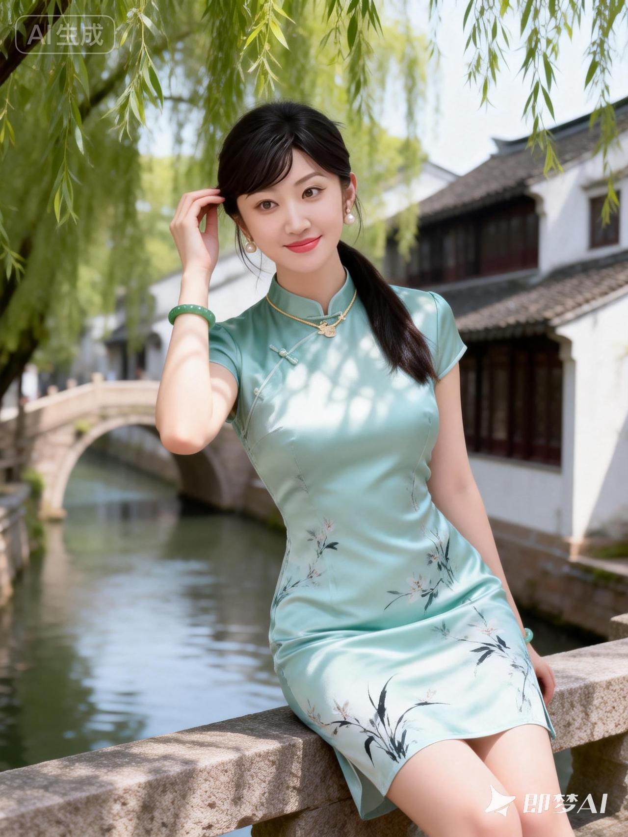 青花瓷旗袍，古典与现代的完美融合