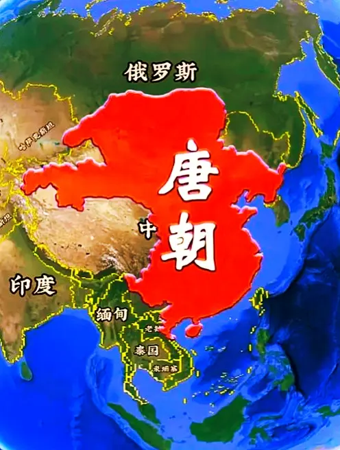 中国古代四大帝国的版图（东方巨龙）唐，元，明，清四大帝国曾经在古代的时...