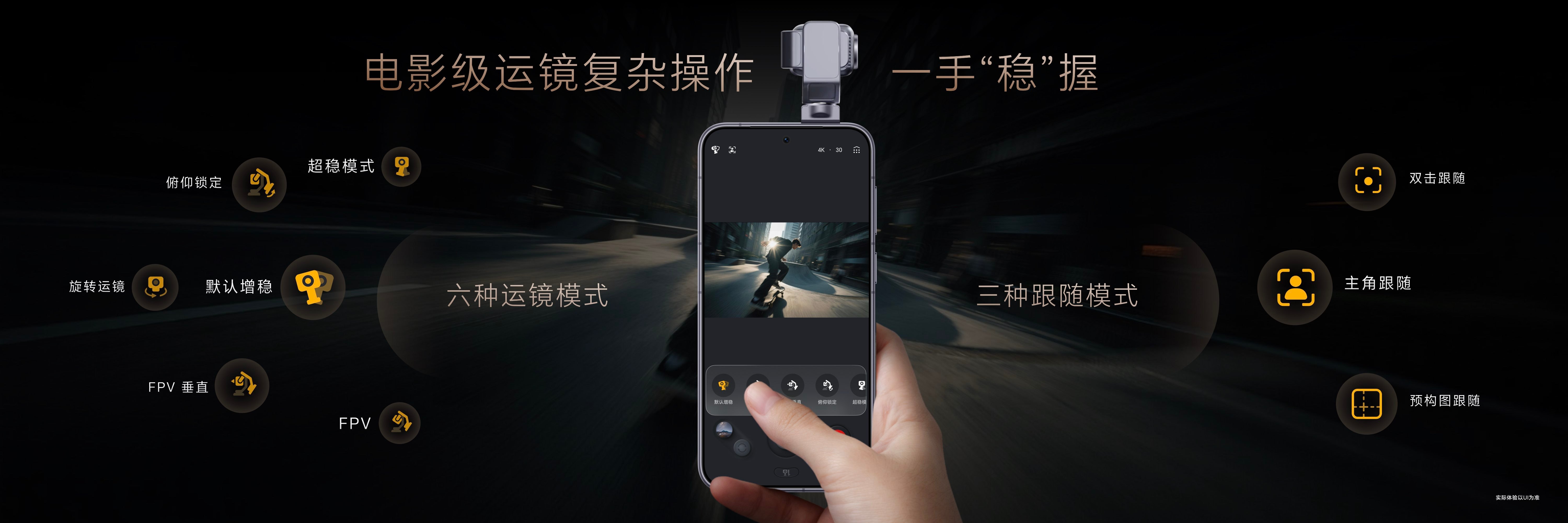 荣耀Robot Phone搭载荣耀与ARRI联合调试的2亿灵巧云台主摄，让创作更
