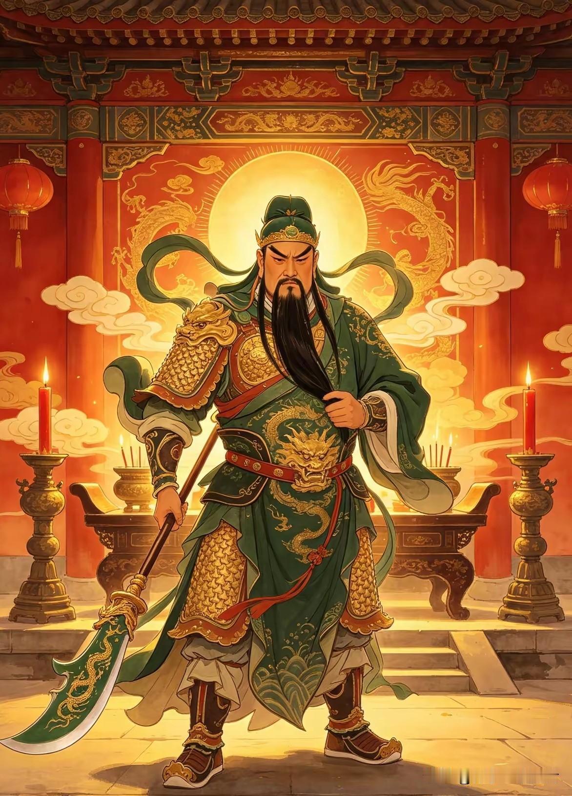 武圣临佑，镇邪纳祥，愿守得心安，事业兴旺。