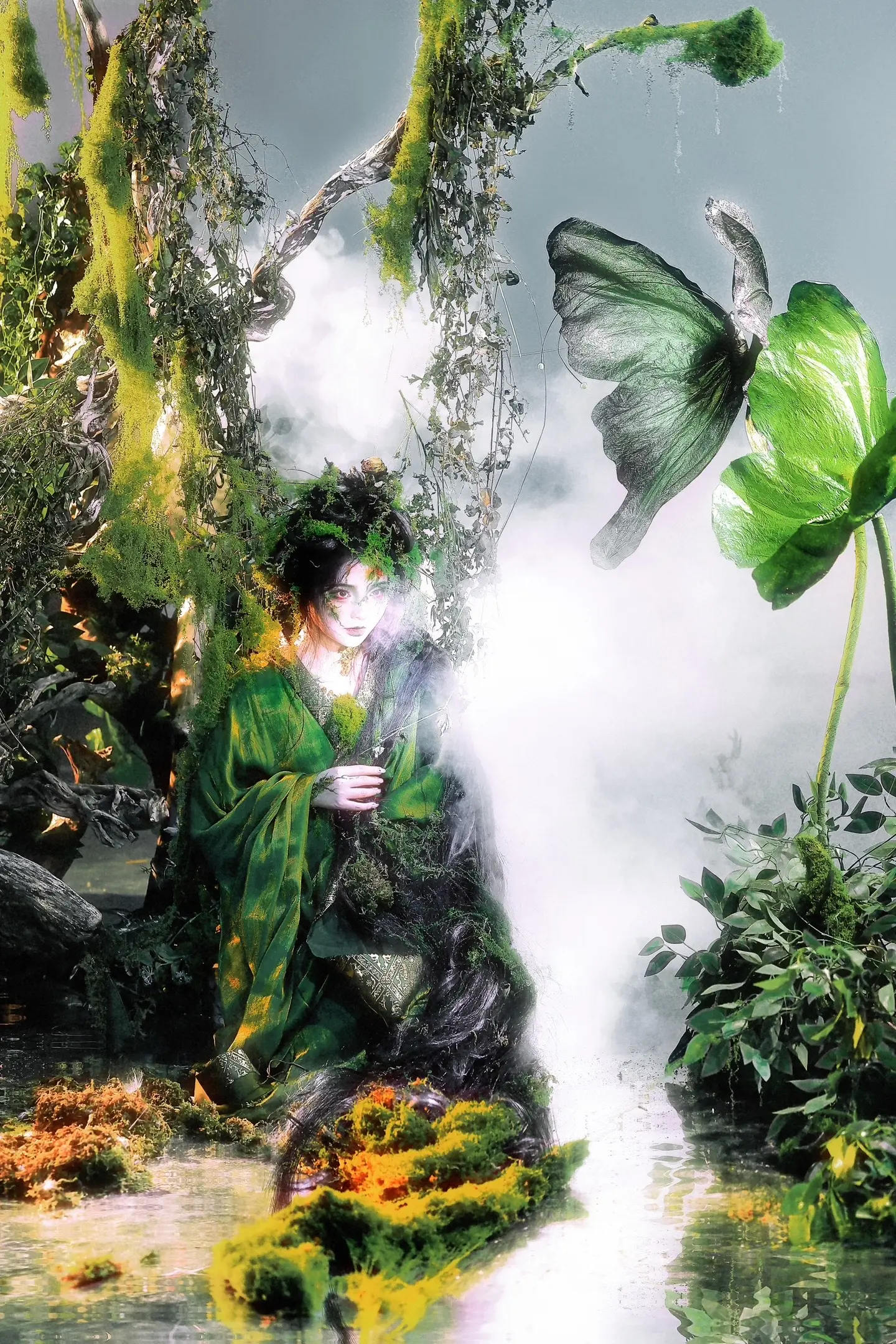 于是青苔爬上了她的头发...摄/后：我