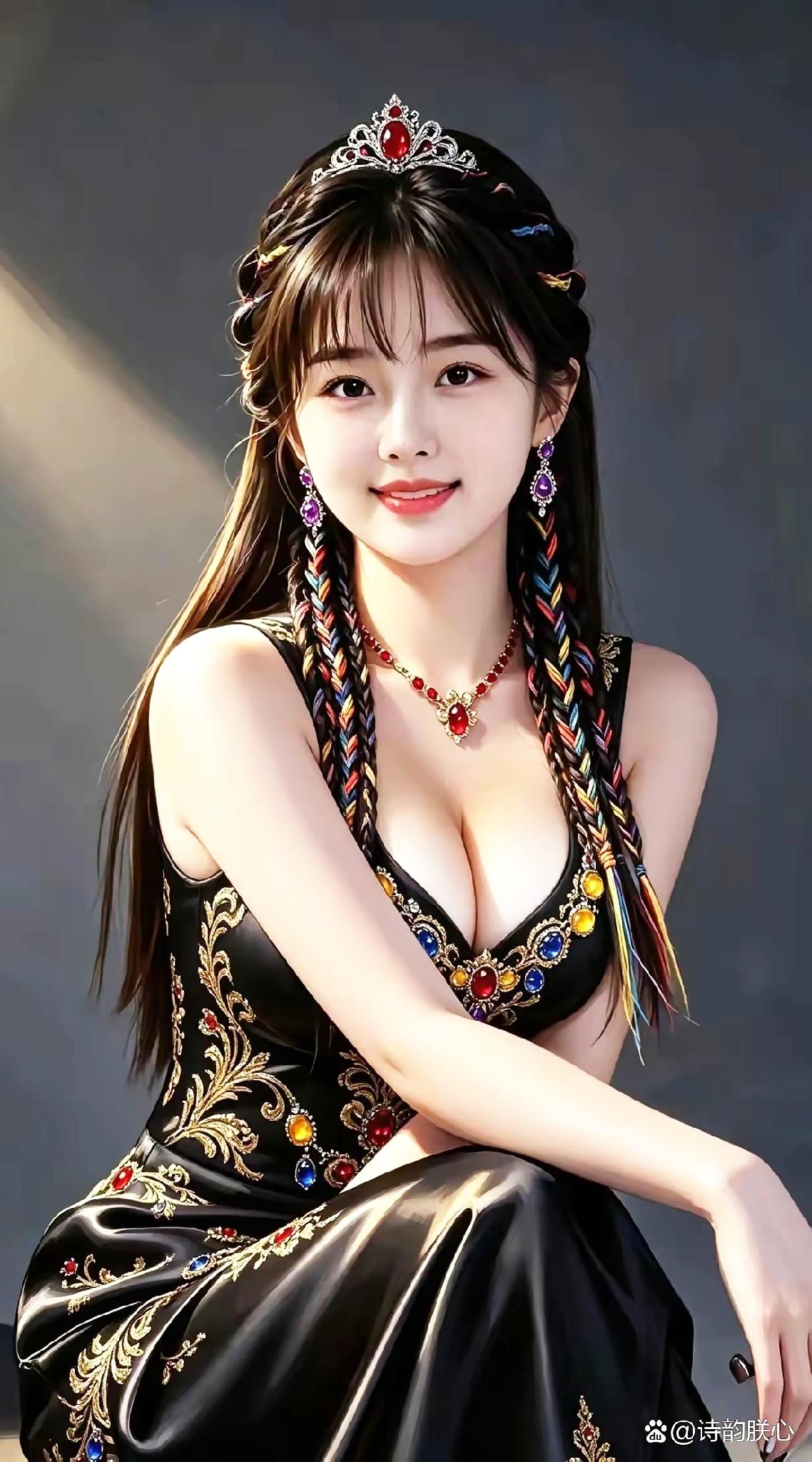 这姑娘打扮得真像童话里的公主。