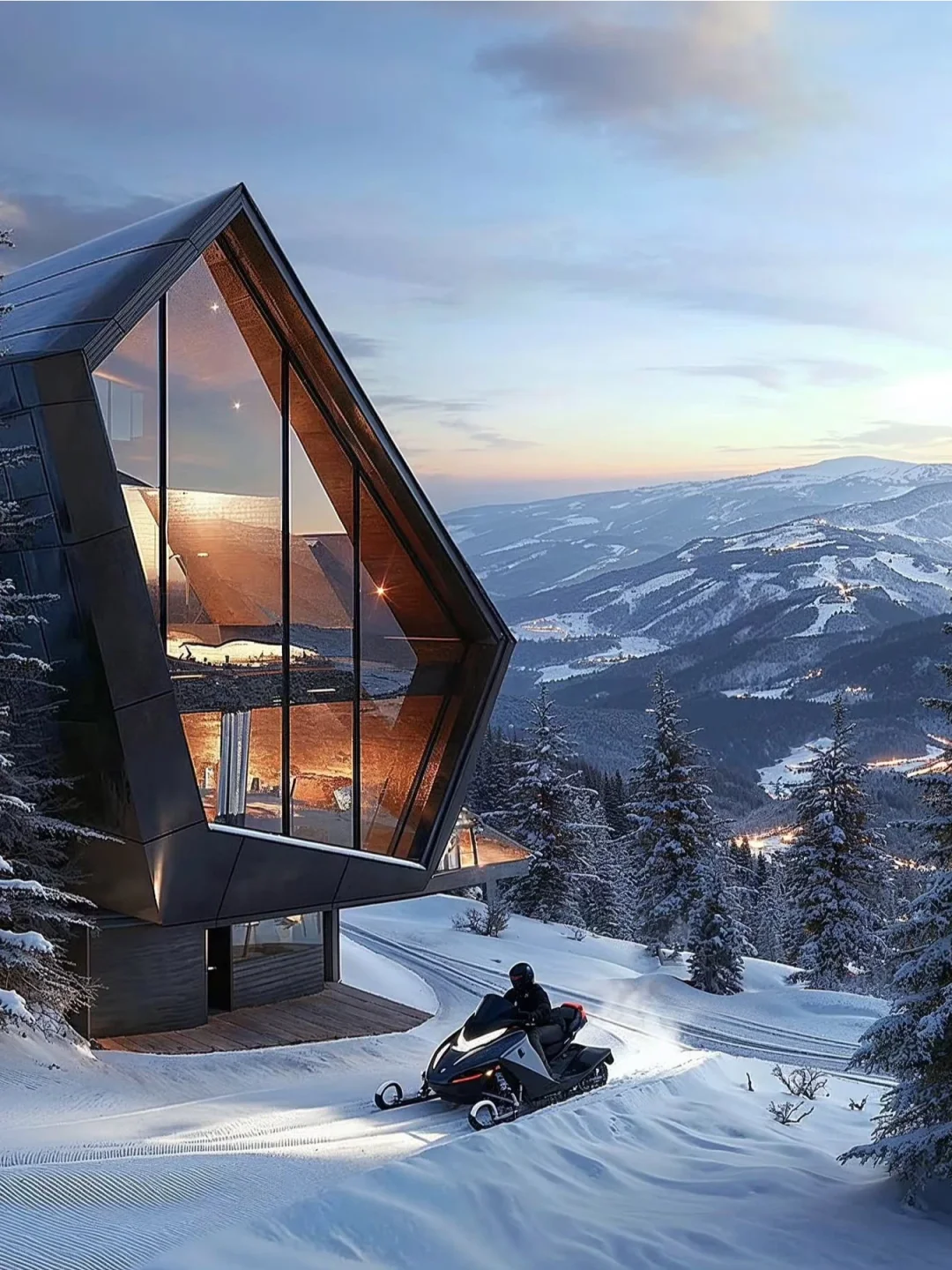 “在玻璃屋里过冬天！瑞士雪山度假屋”