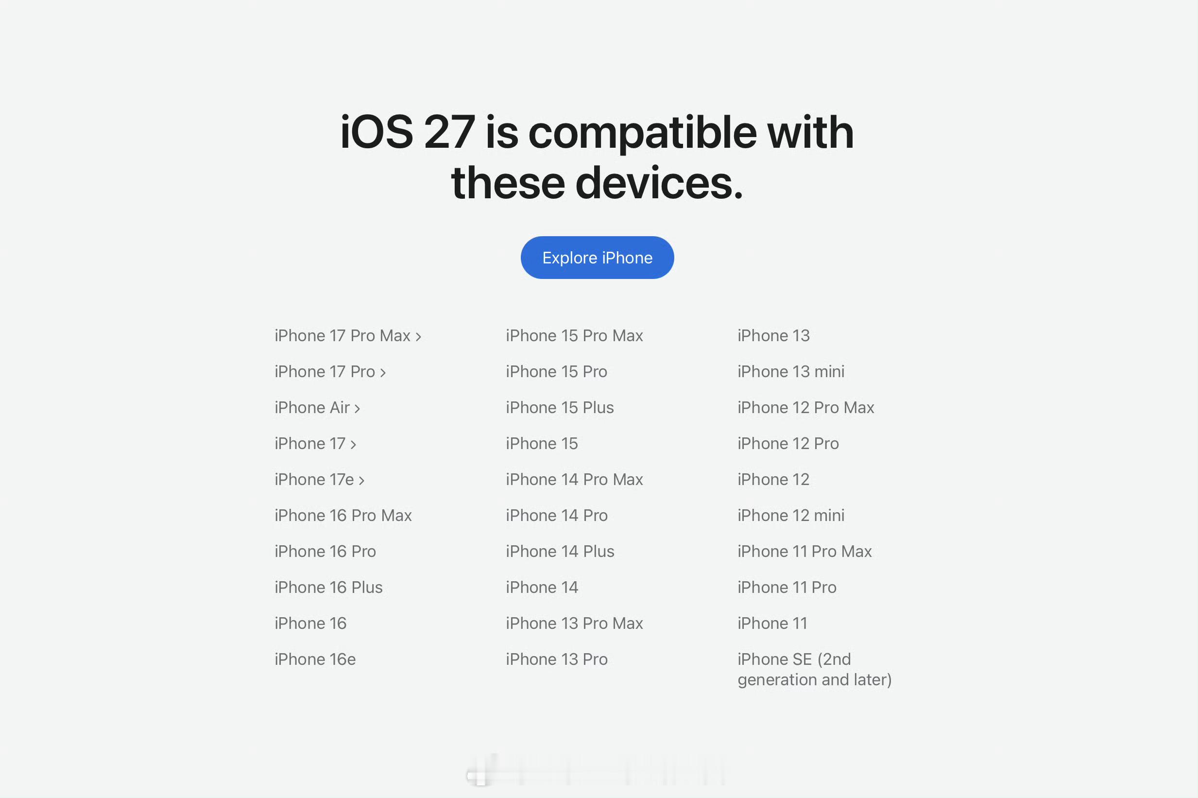 虽然手机维护良心，但你果可穿戴也坐牢啊WatchOS 27仅支持S10系列后的产