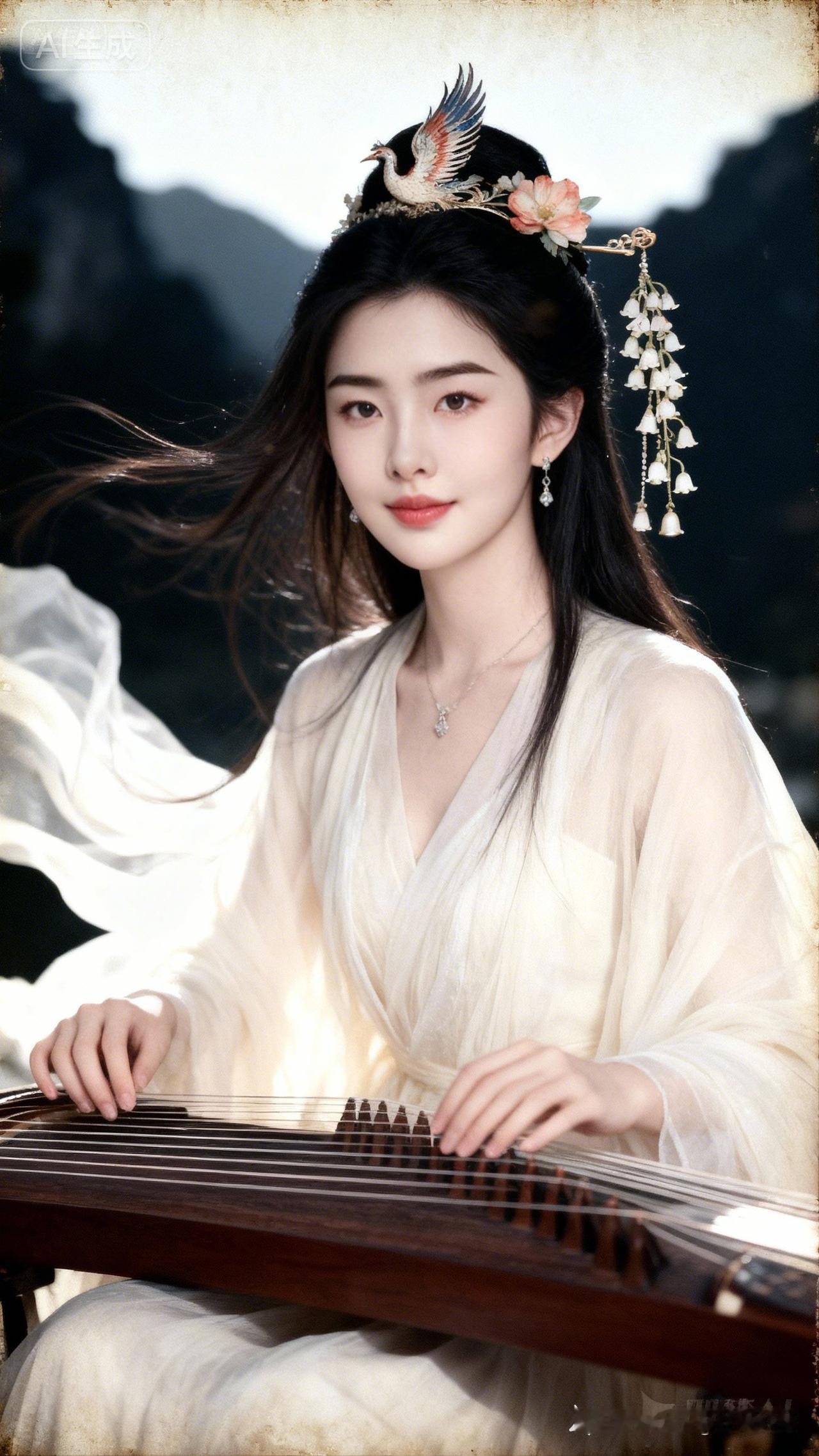 古风少女弹奏古筝，仙气飘飘，唯美动人！