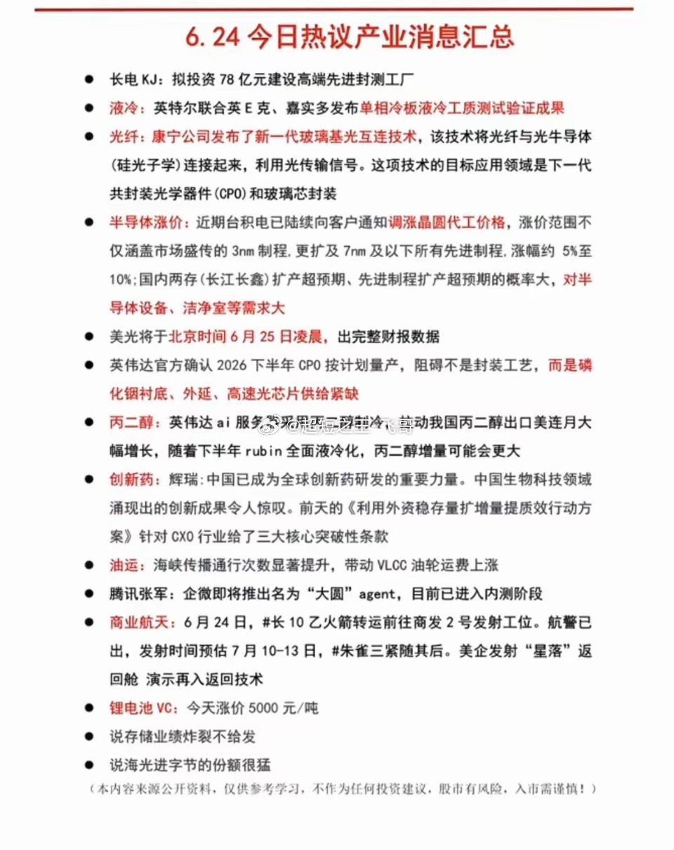6.24周三  晚间：财经热点必读！1.焦煤供给持续偏紧，煤炭2.半导体洁净室3
