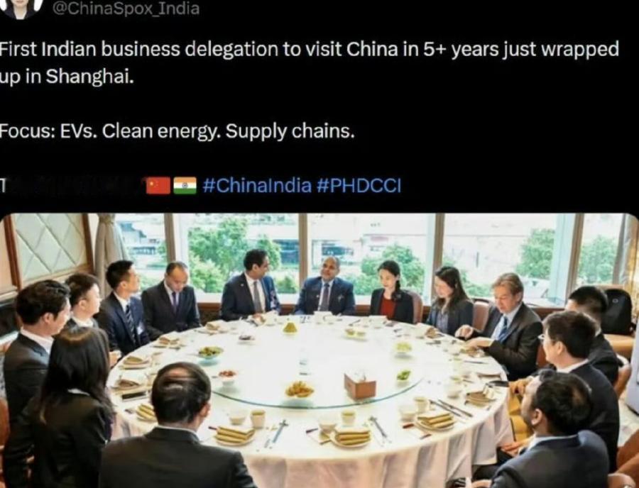 印度商业代表团访华已经结束。

印度代表团的目的很简单，就是瞄准新能源汽车、清洁