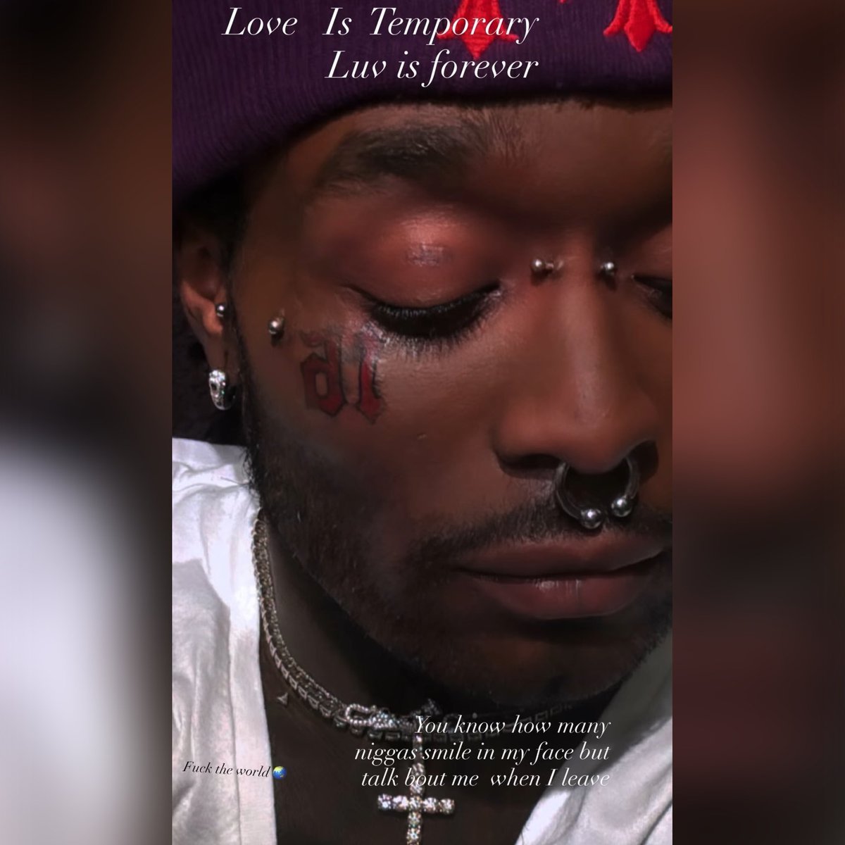 “Love 是暂时的，Luv 是永恒的，你知道有多少人当面冲我笑，等我走了就背后