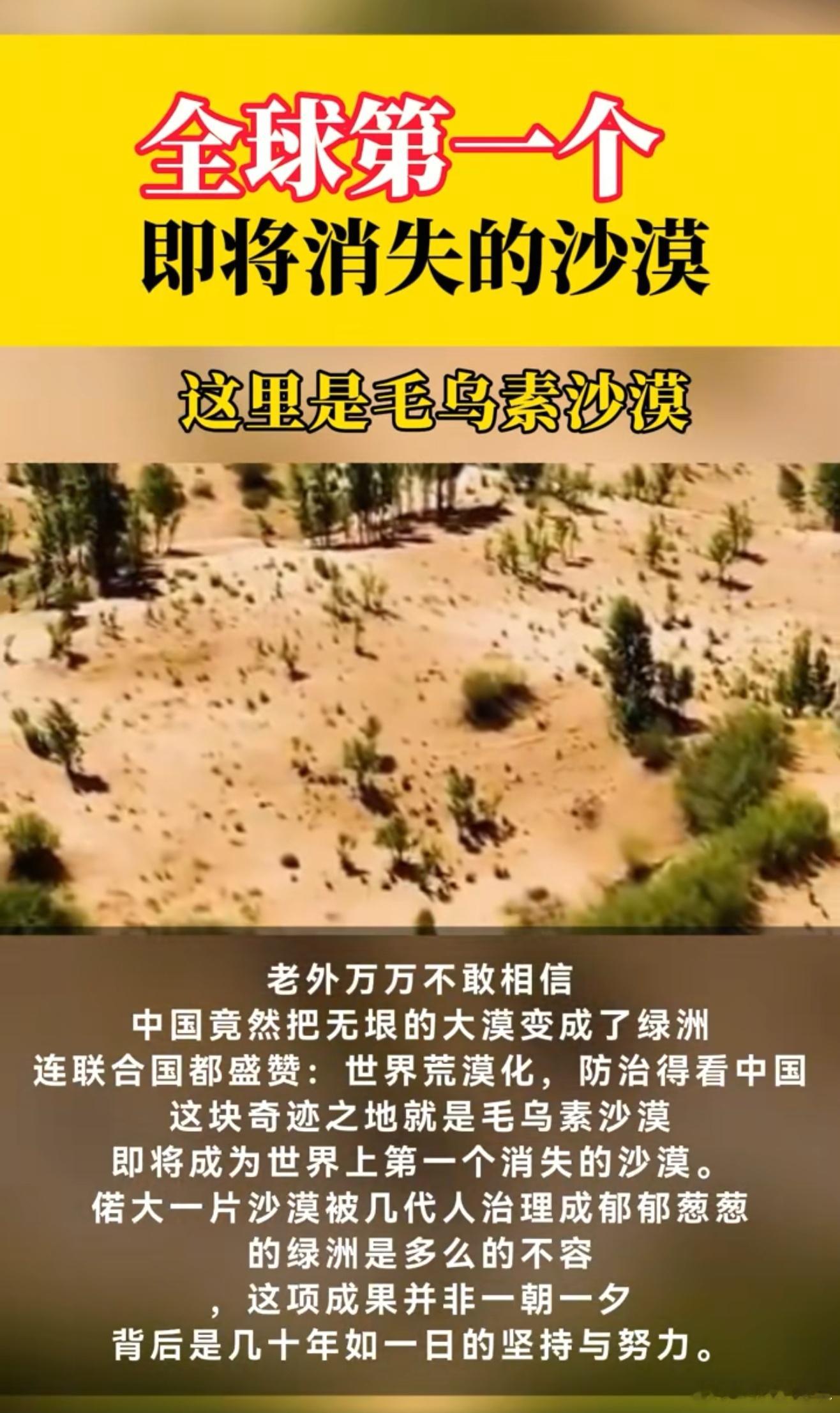 全球第一个即将消失的沙漠？太厉害了，真的不敢相信，是有多少的治沙人人在背后默默努