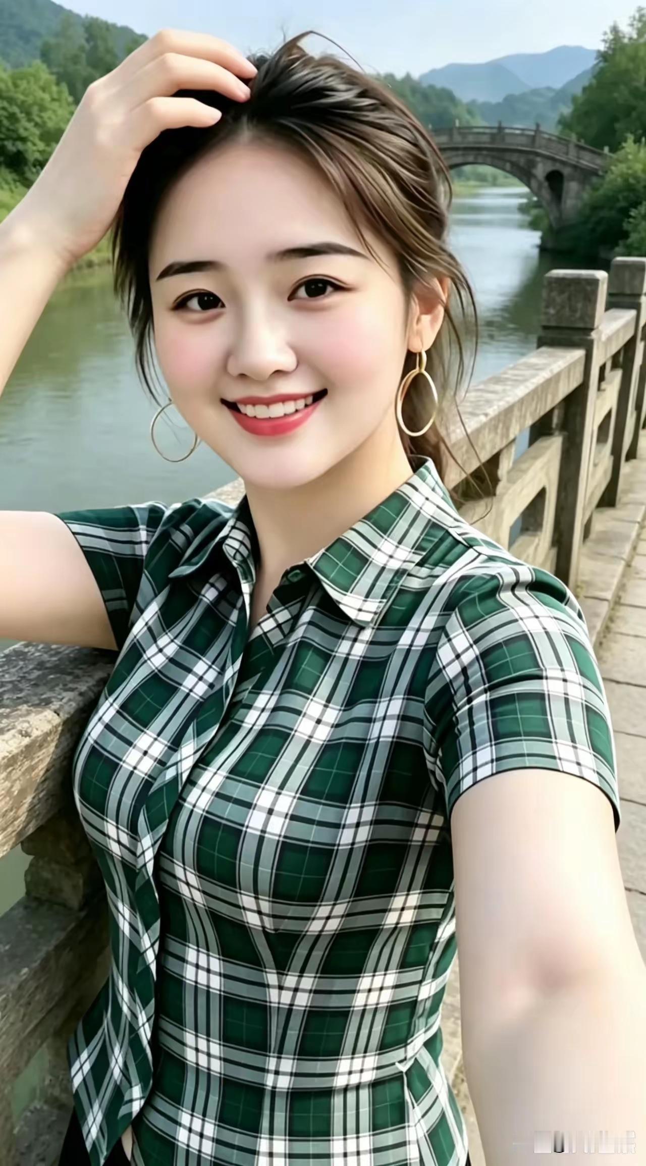 阳光明媚，笑容甜美。