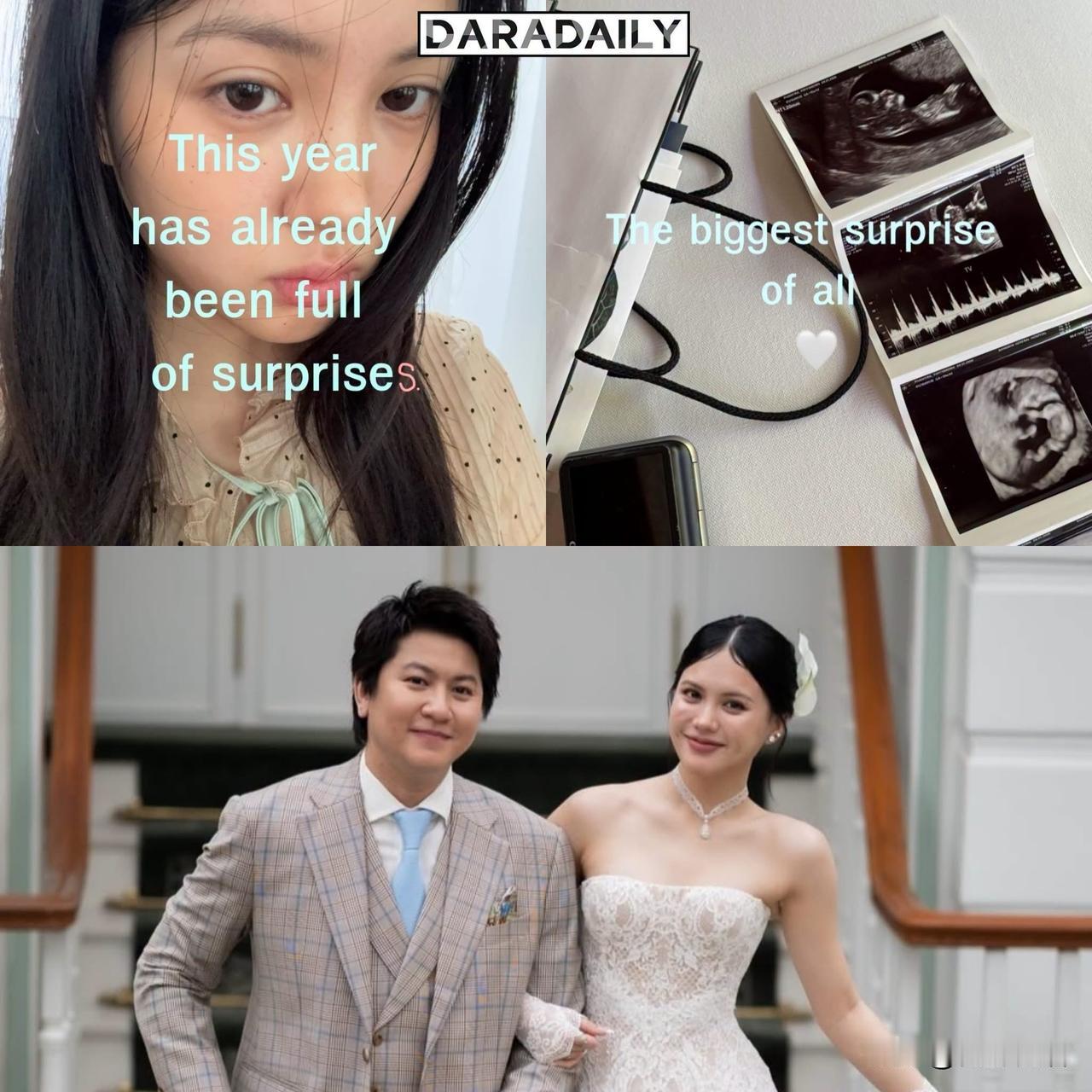 Minnie官宣怀孕。。另，Minnie上个月刚刚与HisoGy举行婚礼。。恭喜