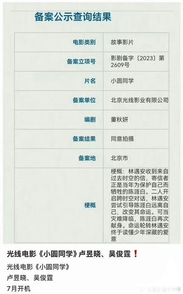 卢昱晓吴俊霆将二搭电影小圆同学卢昱晓卢昱晓看到行程图太开心了，卢昱晓第一次拍电影