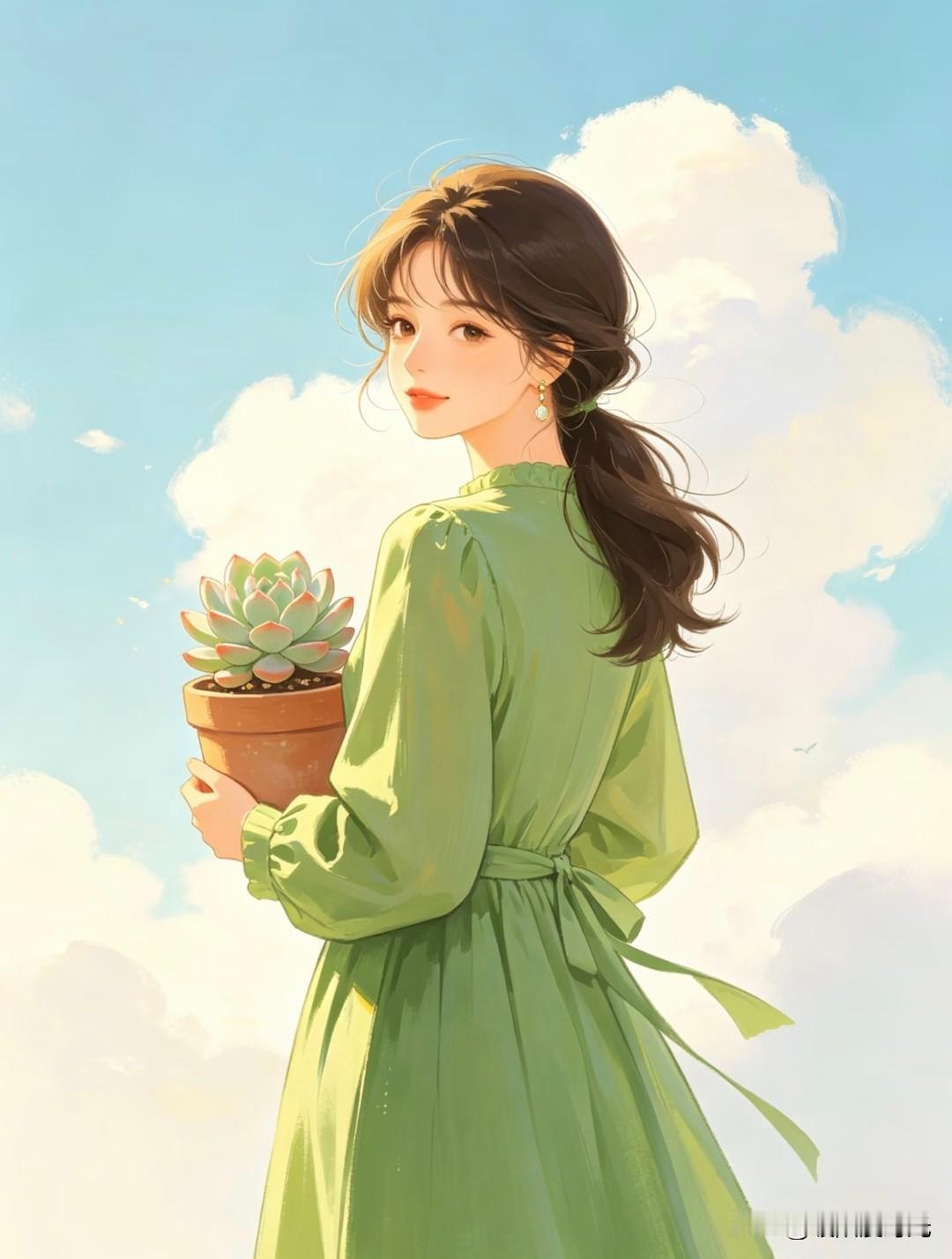 闲守小院，静待花开丨慢生活治愈系插画分享
温柔治愈系插画 自然治愈插画