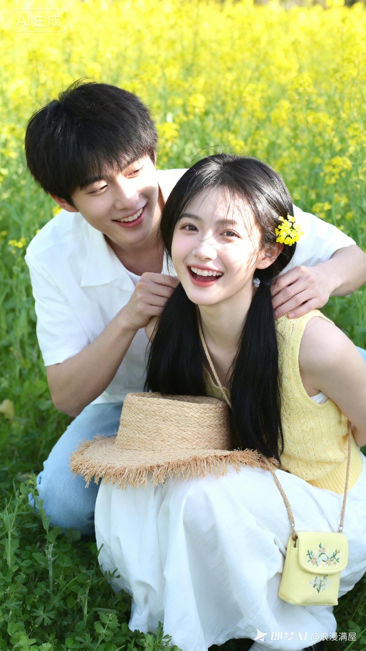 阳光下的甜蜜瞬间，笑靥如花🌸💐🌻