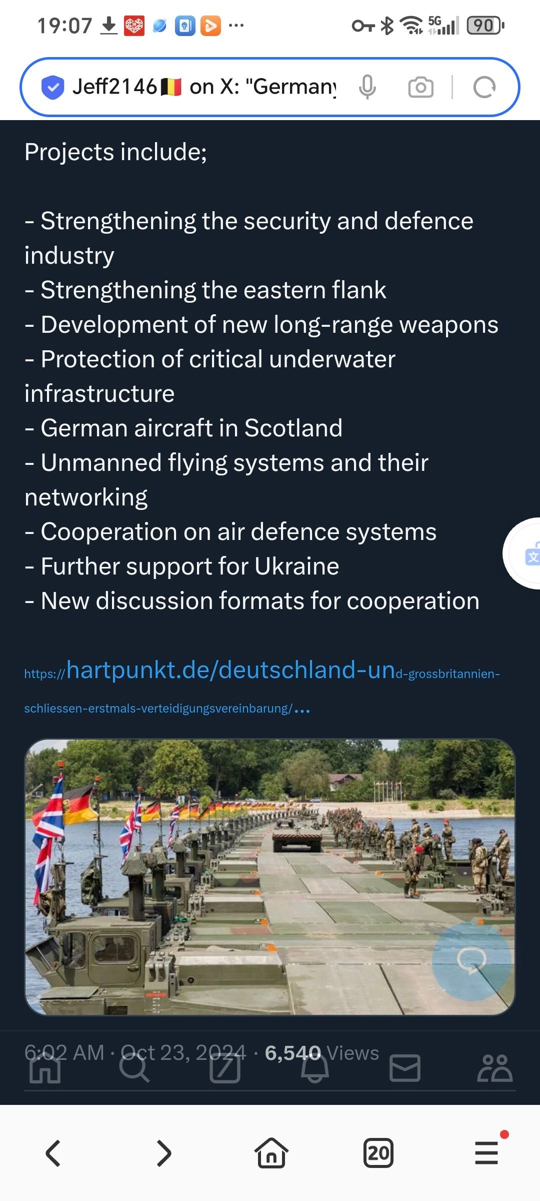 日前，德国和英国首次签署了一系列防务协议。该协议包含在各方面加强合作的具体关键项
