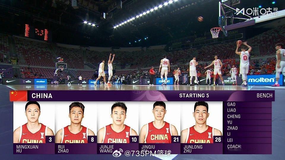 中国队首发中国男篮vs韩国男篮 ​​​