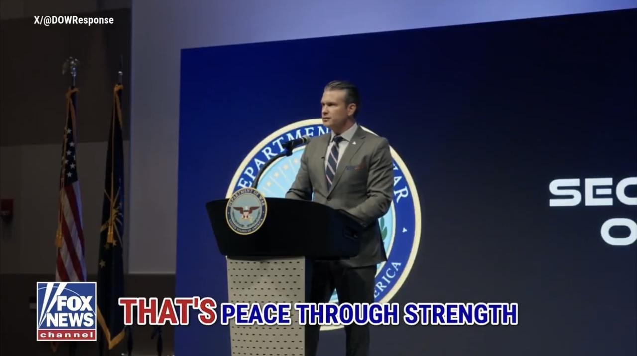 美国战争部部长皮特·赫格塞斯在印第安纳州东北部国防峰会上表示：“由于发动战争代价