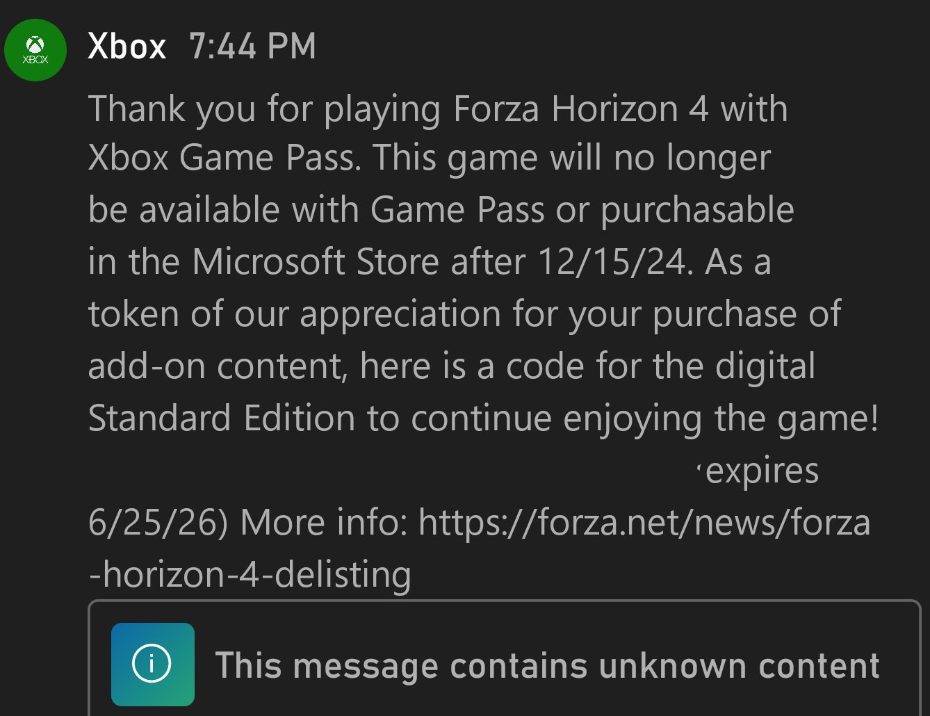 通过 Game Pass 订阅获得《极限竞速：地平线 4》游戏资格并购买了相关 