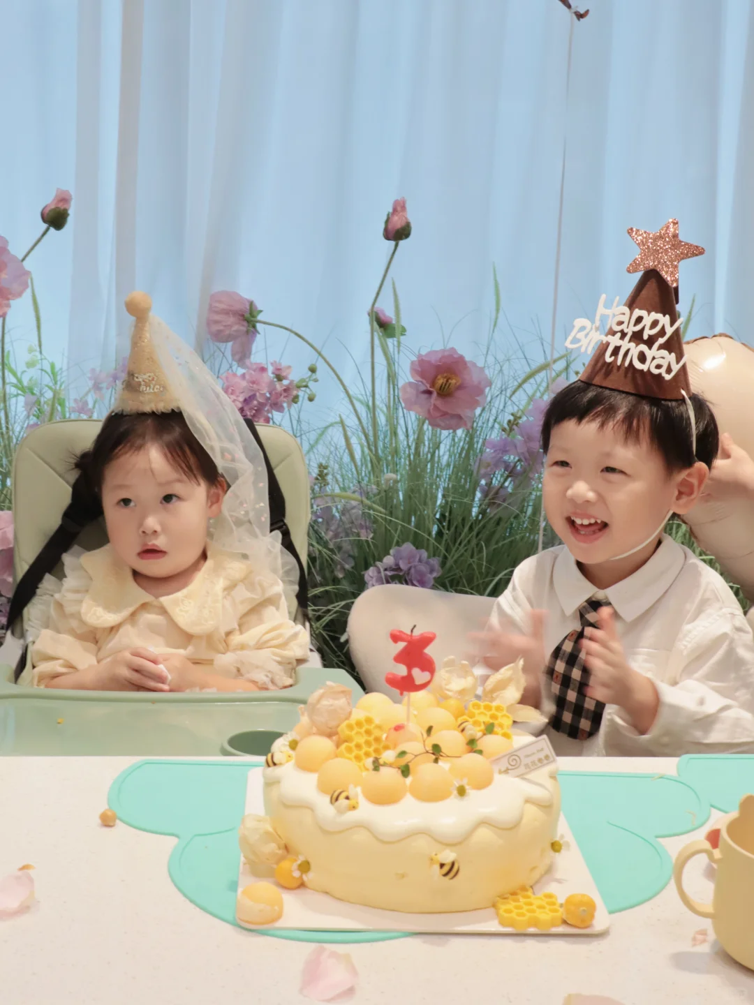 龙凤胎3岁生日迷你趴🎂花厨餐厅