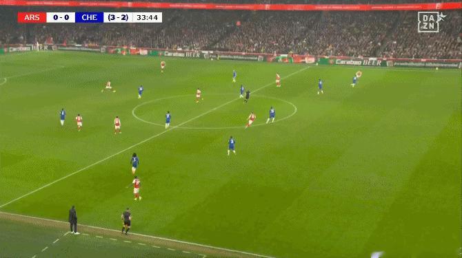 马丁内利好机会被古斯托封堵阿森纳vs切尔西