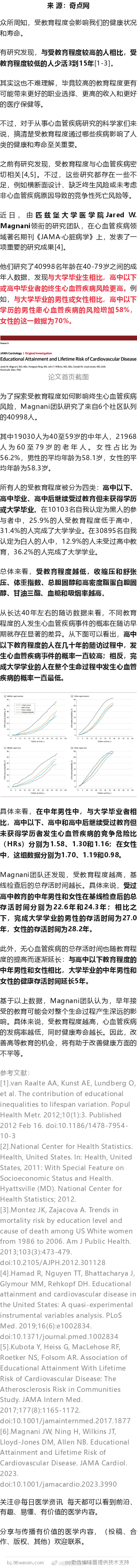 JAMA子刊：学历高，心脏好！长达数十年的随访数据表明，学历越高终生患心血管疾病